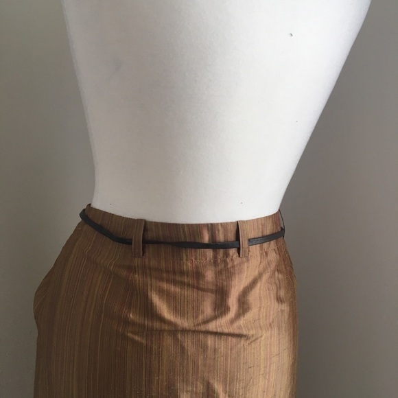NWOT Belted Silk Skirt w Front Pleat + Pockets 14 - Picture 5 of 8